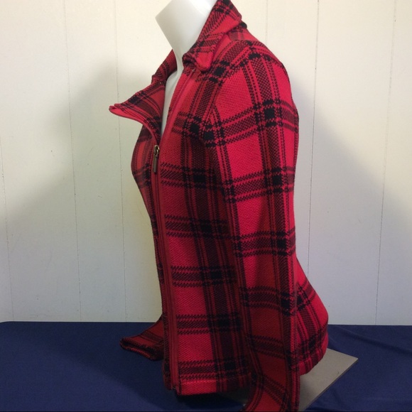 Chaps Plaid womens sweater jacket size small - Picture 5 of 7